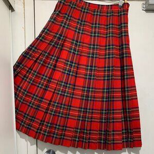 VINTAGE ONE + ONE WOOL PLAID PLEATED SKIRTS SIZE 10